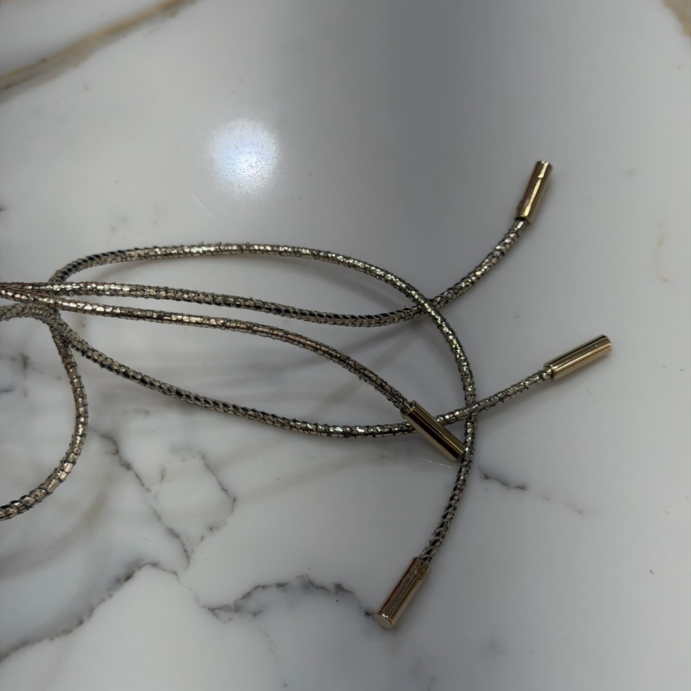 Christian Louboutin Metallic Gold Lace-Up Heels - Picture 5 of 5